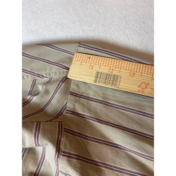 Vintage Pilcro Beige & Red Striped Button-Up Shirt - Picture 9 of 14